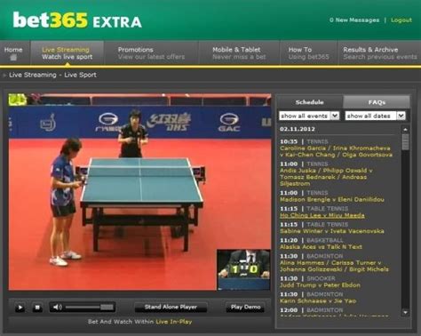 bet365 tennis odds|Table Tennis live streaming: Watch Table Tennis online.